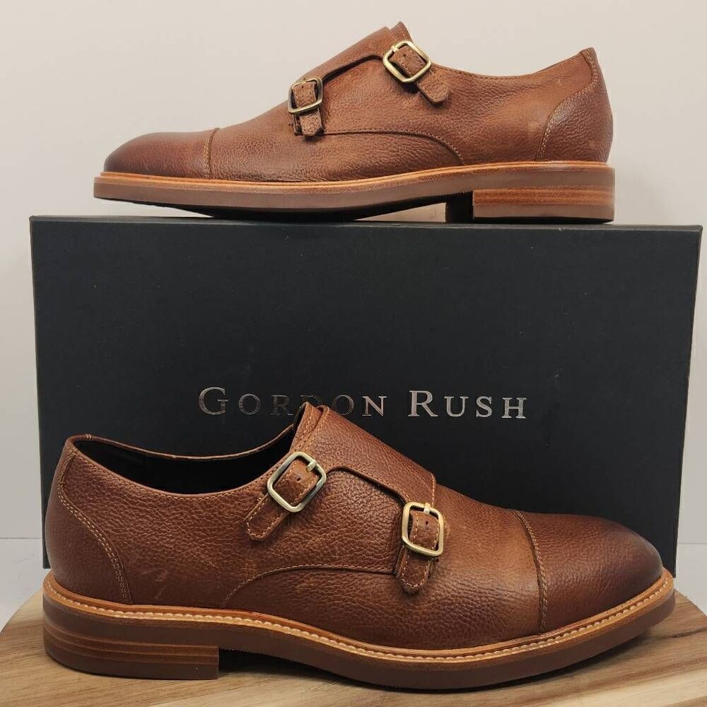 Gordon Rush Caden Monk Strap Men's Dress Shoes Leather Size 9 Brown